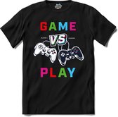 Game Vs Play | Gamen - Hobby - Controller - T-Shirt - Unisex - Zwart - Maat M