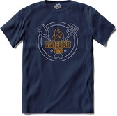 Barbecue Time | Barbecueën - Bbq - Bier - T-Shirt - Unisex - Navy Blue - Maat M