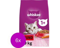 6x Whiskas Droog Adult Rund 1,9 kg