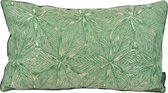 Sierkussen Velvet Green Flower | 30 x 50 cm | Velvet/Polyester