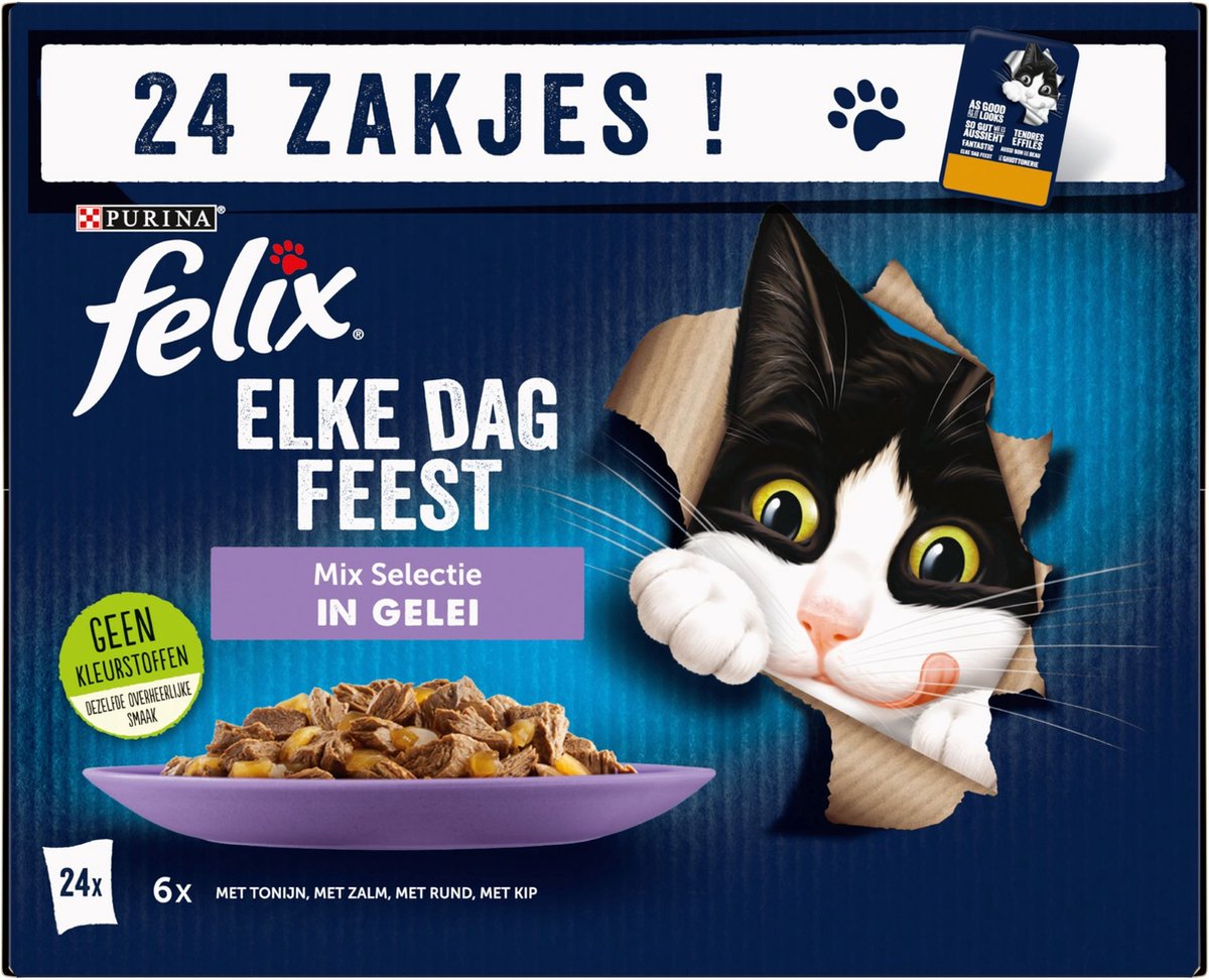 Felix Every Day Fête Mix Sélection en gelée Nourriture Nourriture pour chat  4 (paquet... | bol