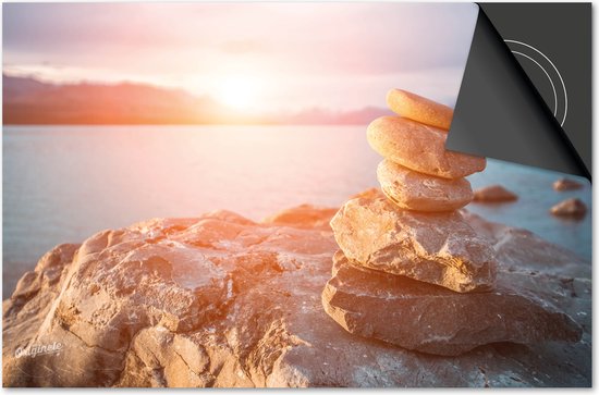 Inductie beschermer 65x52 - afdekplaat inductie mat - Dietrix Kookplaat beschermer - Exclusief - Natuur - Stapel Stenen