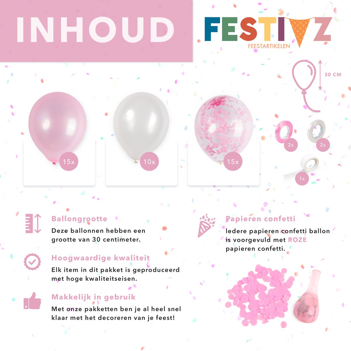 Festivz 40 pièces Ballons Violets avec Ruban - Décoration