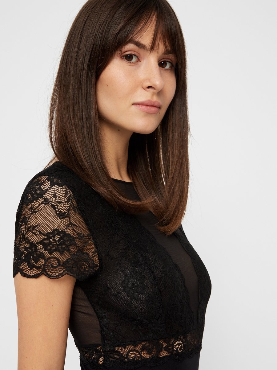 Body De Manga Corta PIECES Para Mujer - Cuello Alto, Diseño Danés Cómodo