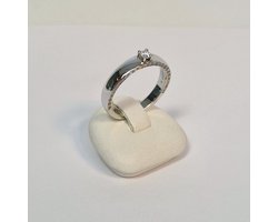 Damesring - Model R&C - RIN2122-P - Maat 17 - 14 karaat - witgoud - diamant 0.17 CRT - van €1765,= voor €995,=
