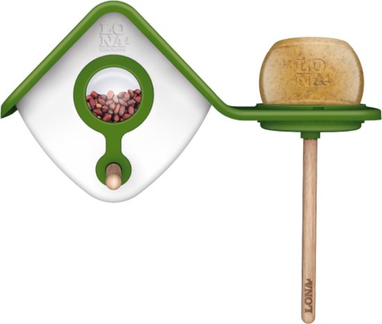 Station d'alimentation LONA - avec bâton trapèze, pour beurre de cacahuète LONA - lieu d'alimentation pour oiseaux