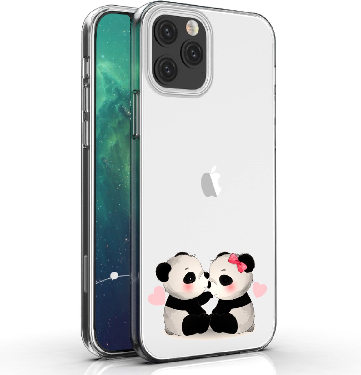 Apple Iphone 12 Pro Max telefoonhoesje transparant siliconen hoesje - Pandabeertjes