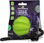 Dog Comets Ball Hale-Bopp met touw - Hondenspeeltje – Duurzaam honden speelgoed – Hondenbal voor gezonder tandvlees – Natuurlijk rubber - Groen – Ø6 cm