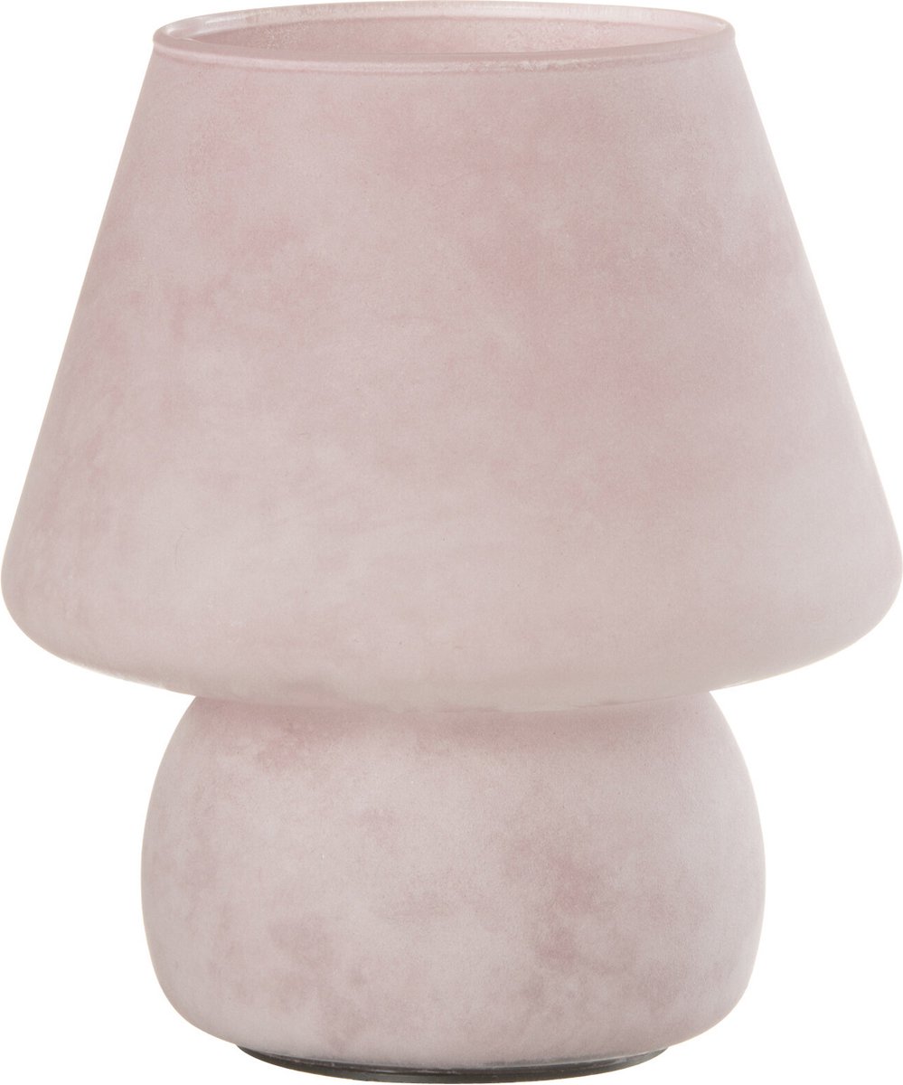 J-Line Tafel Lamp Mat Glas Roze