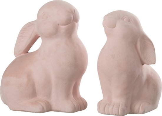 Clayre & Eef Beeld Konijn 38 cm Beige Geel Polyresin Paasdecoratie - Clayre & Eef