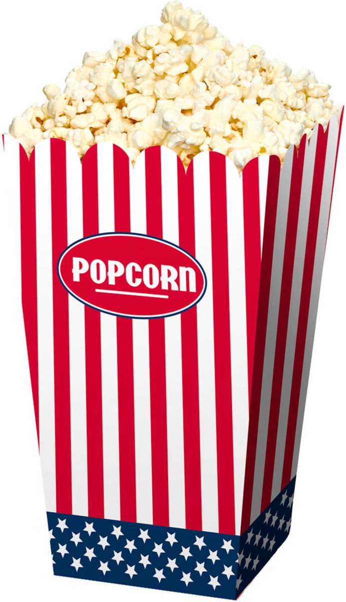 Amerikaanse popcorn en snoep serveer bakjes - 32x stuks - 16 x 9 cm - karton