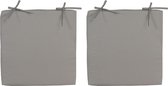 6x Stoelkussens voor binnen- en buitenstoelen in de kleur grijs 40 x 40 cm - Tuinstoelen kussens