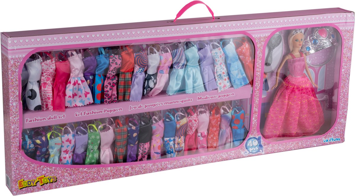 Eddy Toys Poppenkleding - Set van 40 - Modepop 30 cm