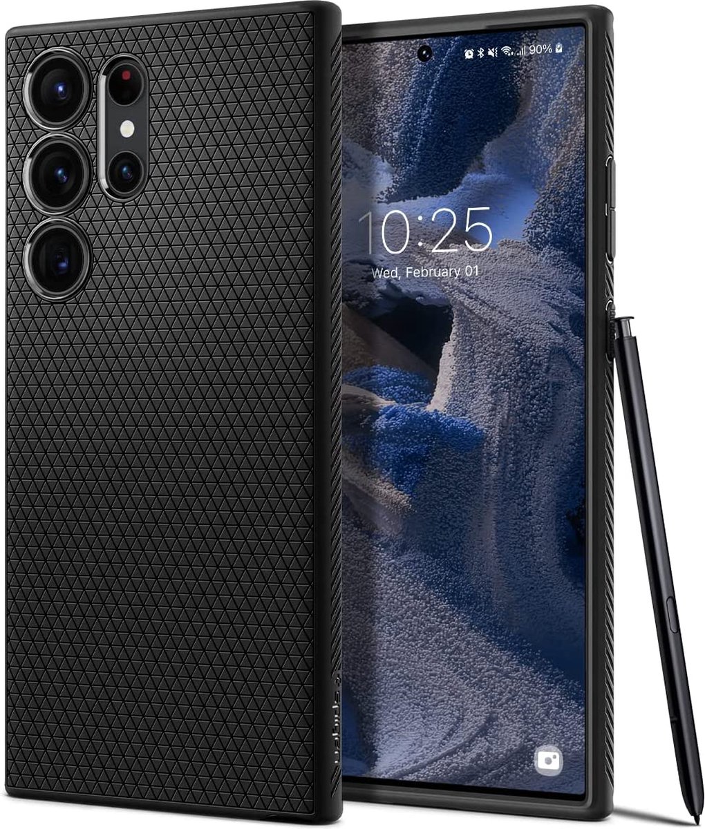 Geschikt voor Spigen Samsung Galaxy S23 Ultra 5G Liquid Air hoesje - Matte Black