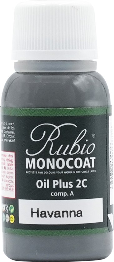 Rubio Monocoat Oil Plus 2C - Ecologische Houtolie in 1 Laag voor Binnenshuis - Havanna, 20 ml
