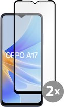 Cazy Tempered Glass Screen Protector geschikt voor Oppo A17 - Zwart - 2 stuks