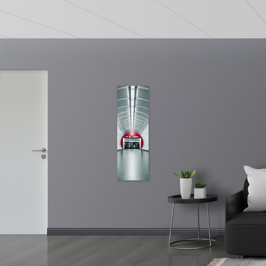 WallClassics - Dibond - Escaliers mécaniques souterrains - Vienne - 40x120 cm Photo sur aluminium (Décoration murale en métal)