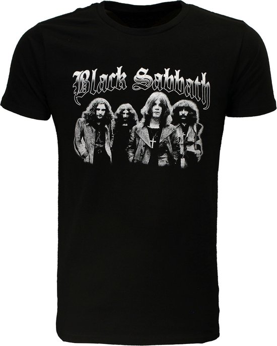 Black Sabbath Zwart Wit Foto T-Shirt - Officiële Merchandise