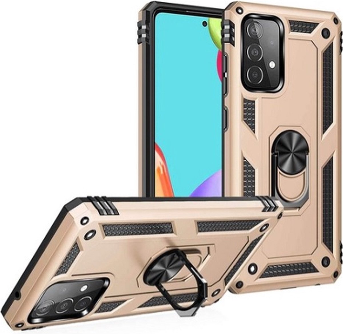 Samsung A72 Hybrid Armor Anti Shock Hoesje Goud