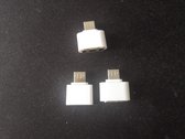 Micro USB naar USB-A adapter OTG Converter USB 2.0 - HUB -adaptor- wit- Mini
