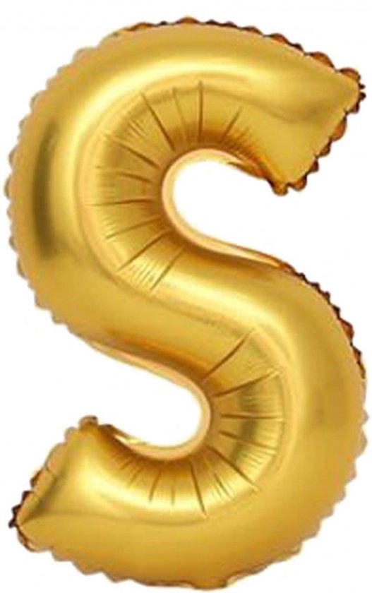Folie Ballon - Letter S - Goud - 80CM - Kinderen en Volwassenen - Verjaardag Feestje