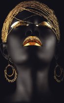Schilderij - Dibond ophangplaat - African Golden Woman 60x80cm