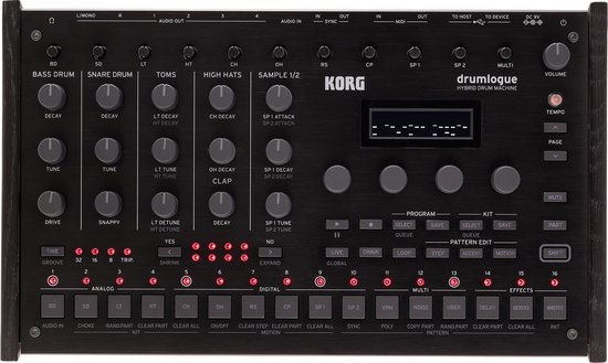 Foto: Korg drumlogue hybrid drumcomputer zwart