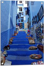 WallClassics - Tuinposter – Kunst op Straat - Marokko - 50x75 cm Foto op Tuinposter (wanddecoratie voor buiten en binnen)