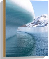 WallClassics - Hout - IJsbergen boven het Water - 30x40 cm - 9 mm dik - Foto op Hout (Met Ophangsysteem)