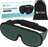 ForDig Ergonomic 3D Sleep Mask - 100% Blackout Eye Mask Incl. Pochette de rangement - Masque de sommeil en mousse à mémoire de forme respirante - Bandeau pour les yeux réglable - Masque de nuit pour dormir - Vert