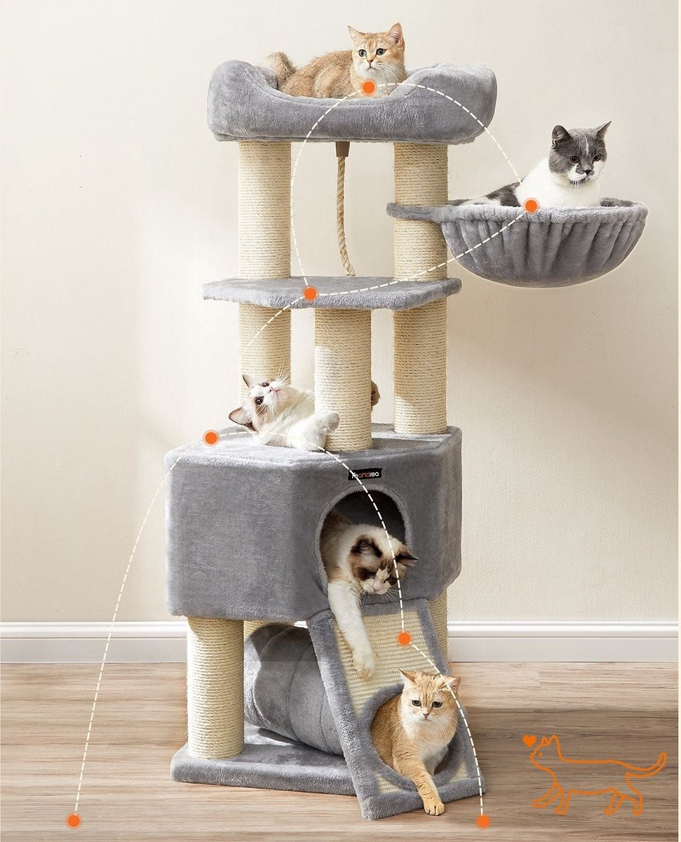 Arbre à chat Pawhut Arbre à chat style cosy chic griffoirs grattoir