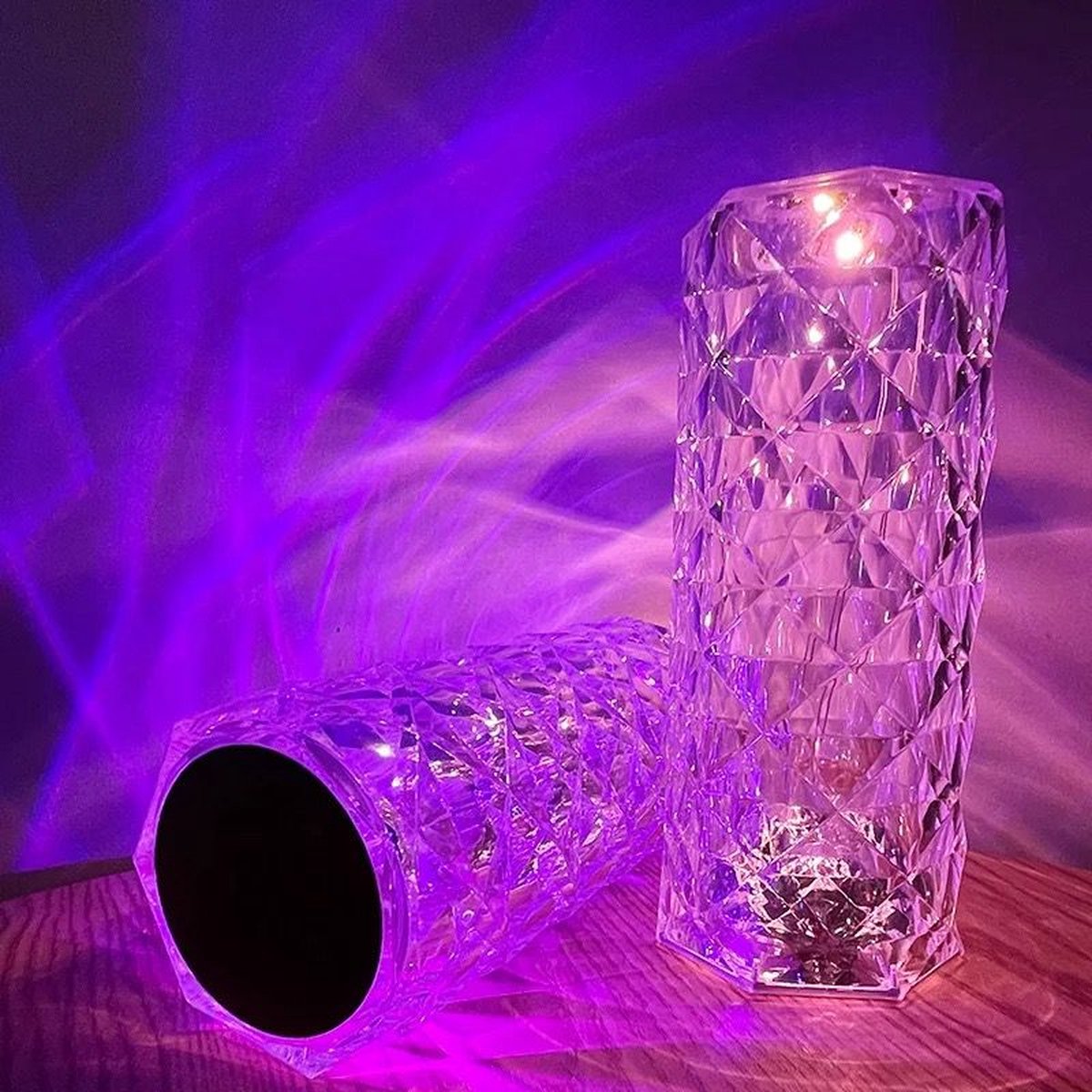 crystal lamp 2x - crystal light - duo pack - crystal diamond tafel lamp - 2x