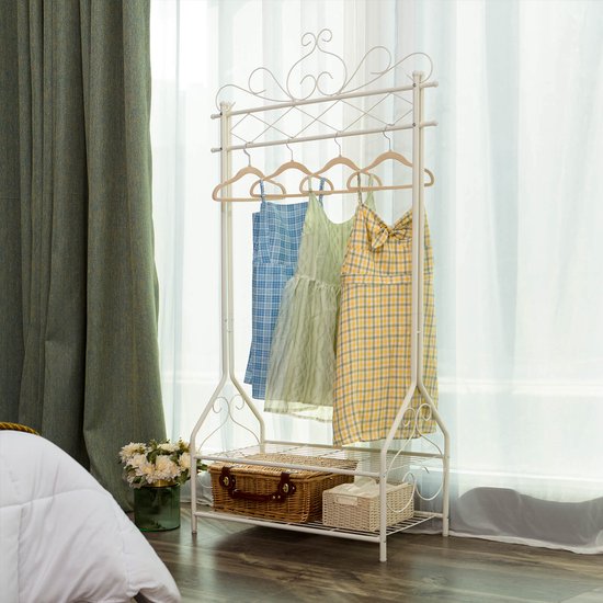 Exquise Gouden Kledingrek Met Plank - Rolling Garment Rack Heavy Duty Voor Slaapkamer