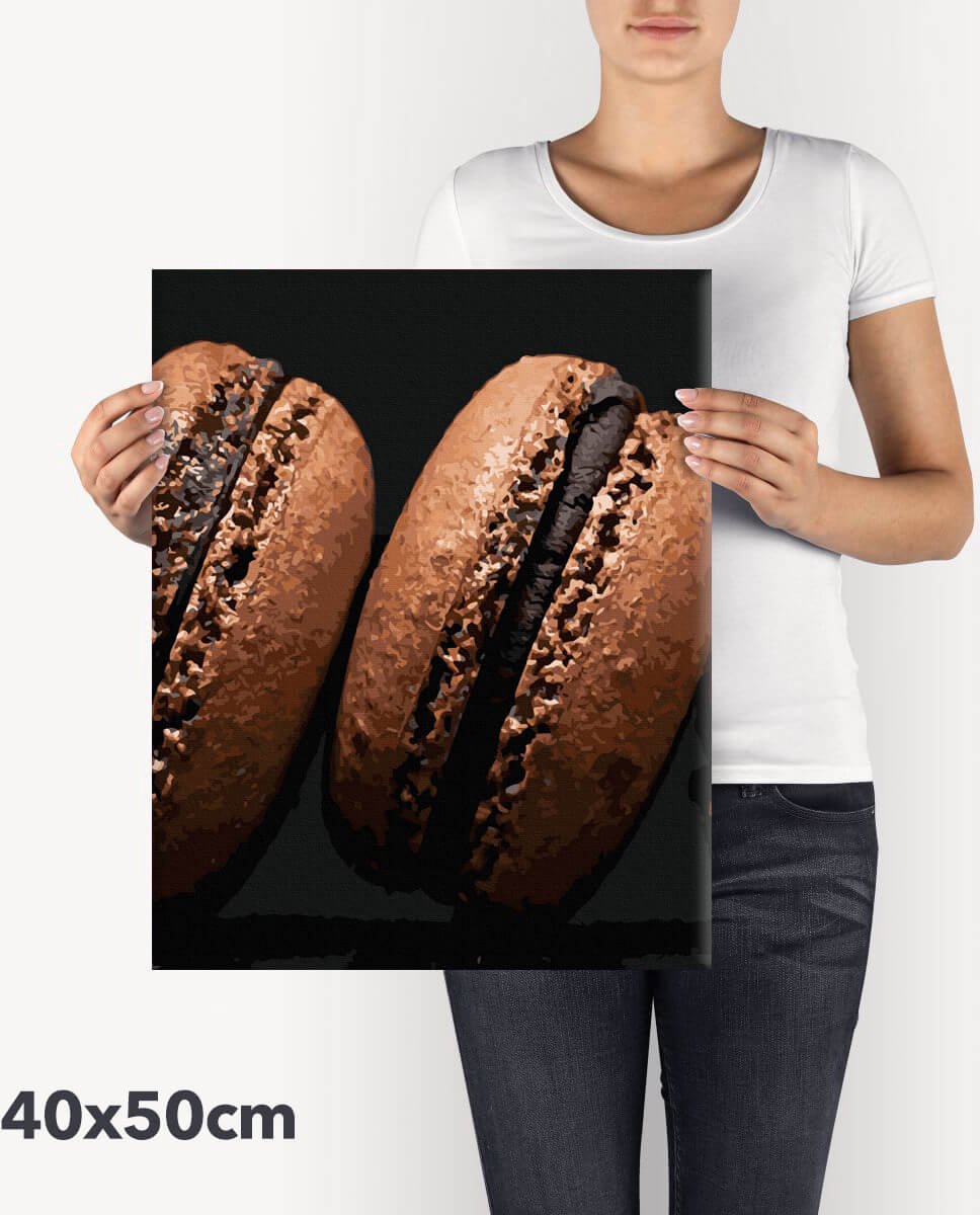 Schilderen Op Nummer Volwassenen DIY Paint By Number Compleet Hobby Pakket op Frame met Vernis - ®Arty Bee - Macarons - 3x40x50cm — afbeelding 12