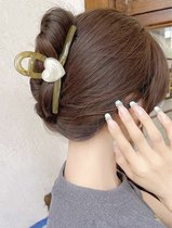 Nerissa- Luxe Haarklem met hart- Haarclip/Haarspeld - Haaraccessoires Bruiloft- lichtgroen