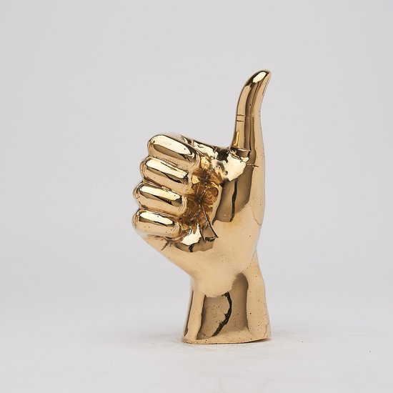 SOOKA® Brons Bronzen Beeld THUMBS UP Hand Signaal Sculptuur in