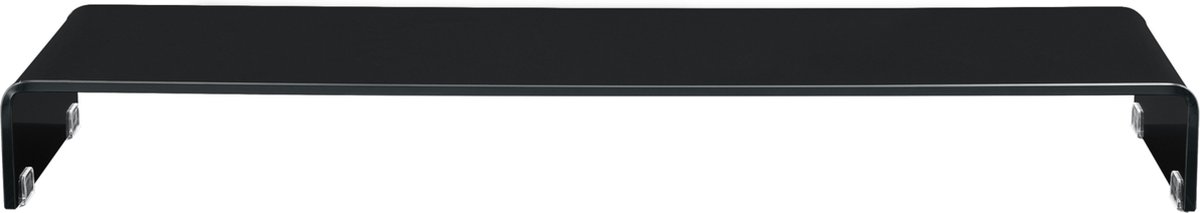Monitorstandaard - Verhoger - Glas - Kleur hoogglans zwart - Afmeting (LxBxH) 90 x 30 x 13 cm