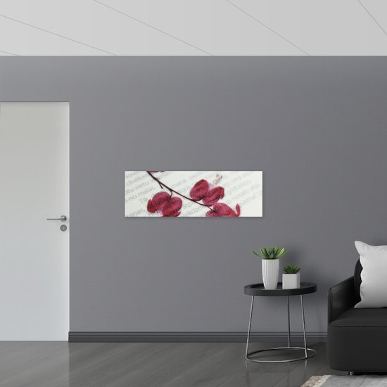 Muursticker - Bloementakje door Boekpagina - 120x40 cm Foto op Muursticker