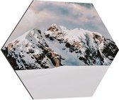 WallClassics - Dibond Hexagon - Grote Sneeuwberg - 80x69.6 cm Foto op Hexagon (Met Ophangsysteem)