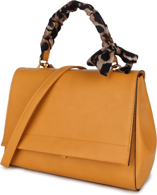 Gele Handtas Leopard Handvat Schoudertassen Crossbody Tassen Geel Giuliano Tassen bol
