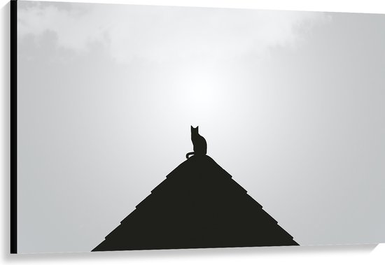 WallClassics - Canvas  - Kat op Piramide - 120x80 cm Foto op Canvas Schilderij (Wanddecoratie op Canvas)
