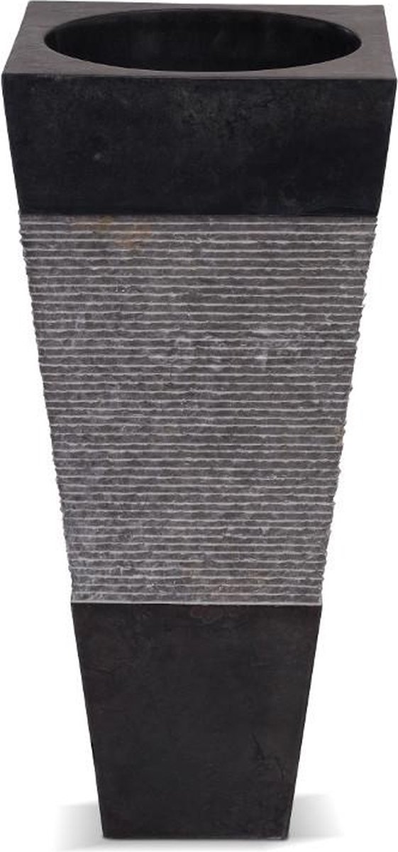 Wastafel badkamer op voet van marmer MIDO - Kleur zwart en grijs L 40 cm x H 90 cm x D 40 cm