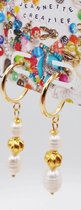 Jeannette-Creatief® - Zoetwaterparels - Golden Pearls - Pearl Earrings - Earrings Gold - Dames oorbellen - Oorbellen dames - Oorbellen met Parels - Oorbellen zoetwaterparels - Oorringen Goud - Gouden Oorringen - Moederdag - Moederdagcadeau