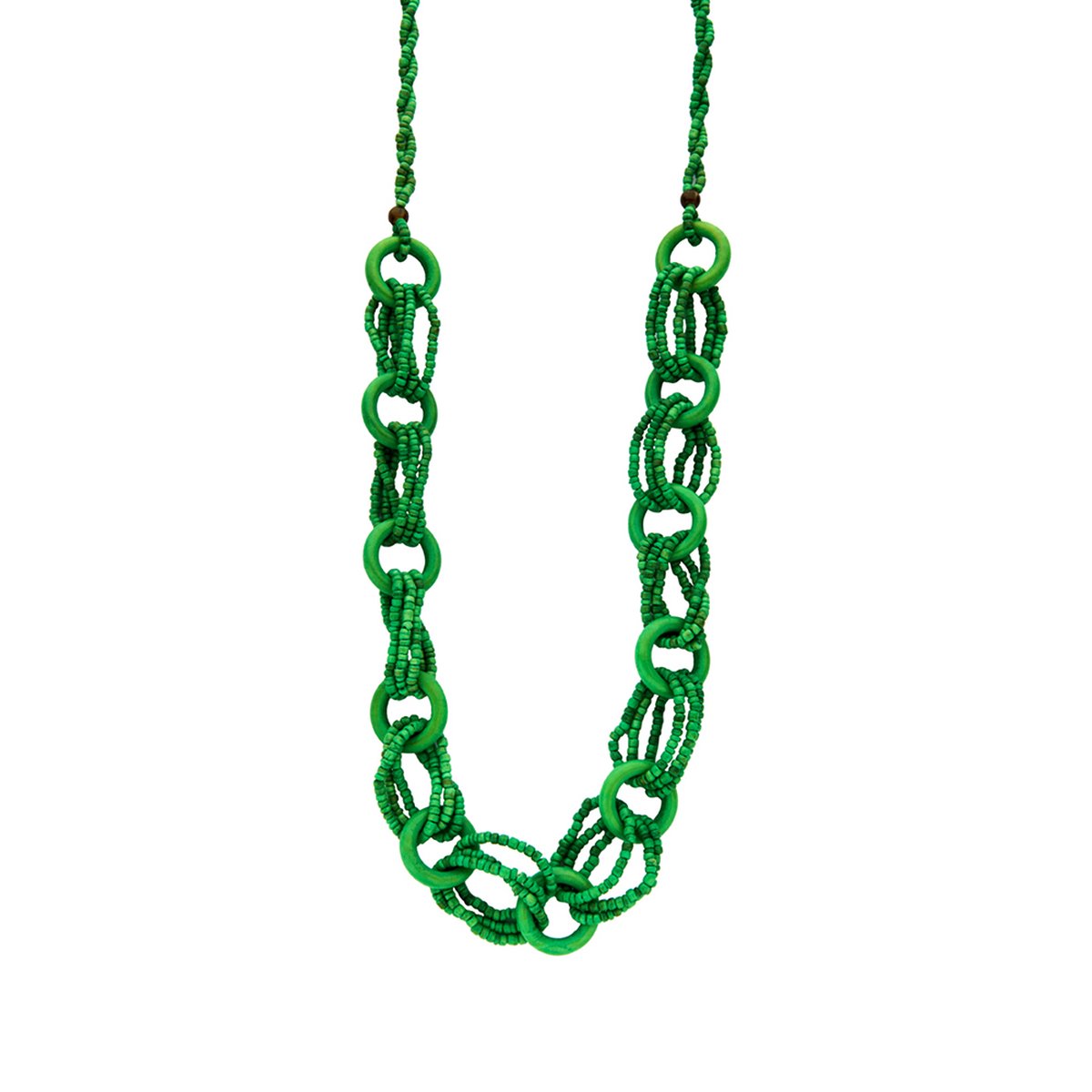 Les Cordes - Halsketting - Collier - URANIUM - Kleur Groen - Hout - Sieraad Dames - Juwelen - Statement ketting