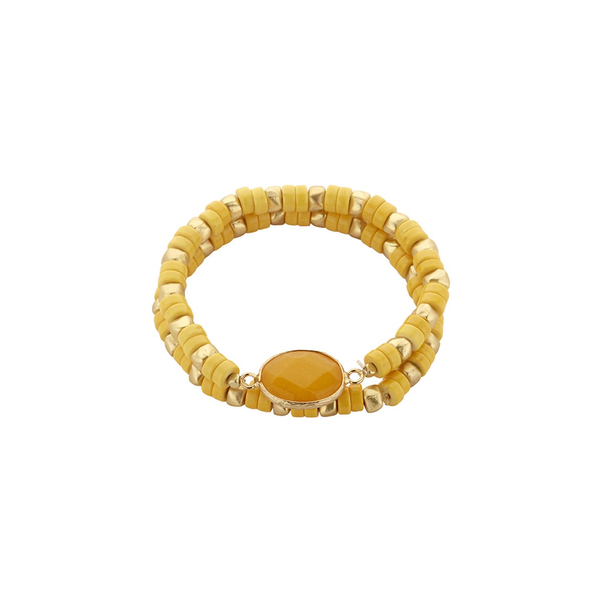 Les Cordes - Armband - PAN53 (AB) - Kleur Geel - Metaal - Sieraad Dames - Juwelen - Minimalistische armbanden