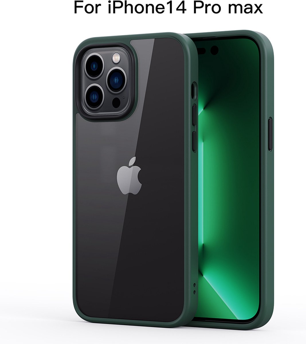 iPhone 14 pro max case Transparante siliconen materiaal mobiele telefoon case groen