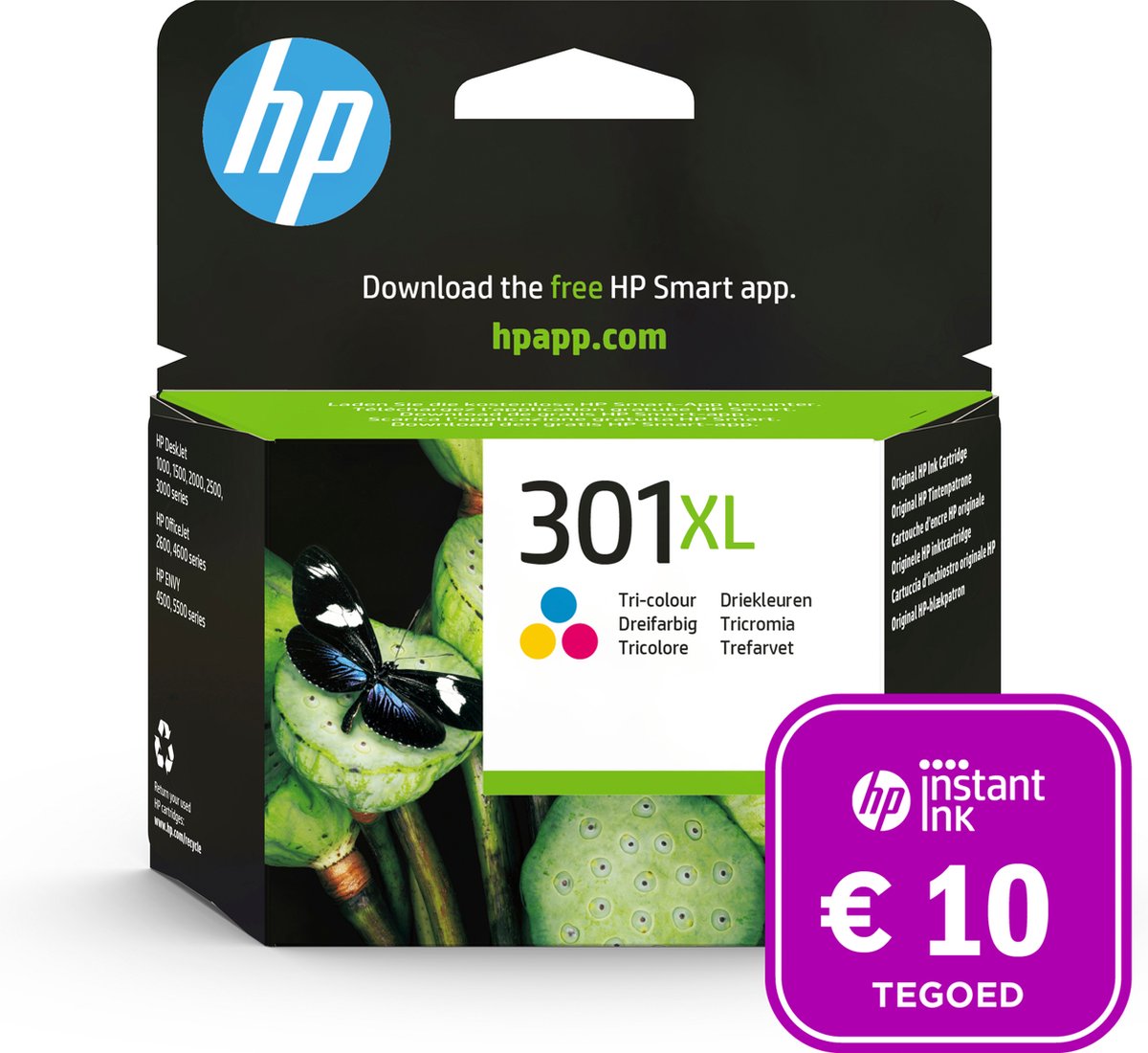 HP 301XL - Inktcartridge kleur + Instant Ink tegoed