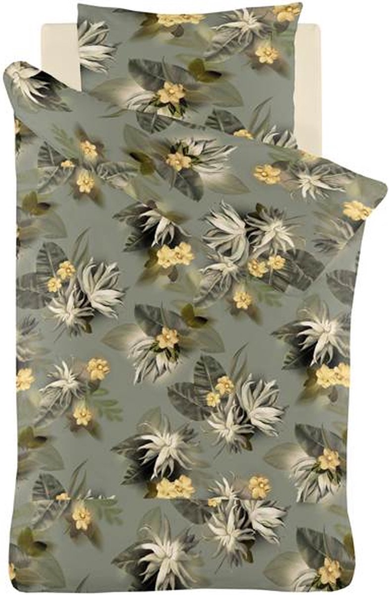 iSeng Flower Mix Dekbedovertrek - Eenpersoons - 140x200/220 cm - Green