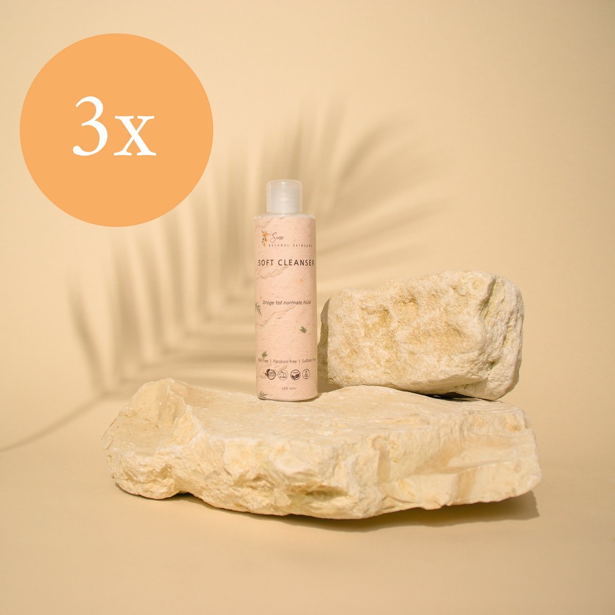 3x Sine Soft Face Cleanser Voordeel Pack 100% Natuurlijke Gezichtsreiniger | Make Up Remover | 200ml | Droge tot Normale Huid