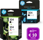 HP 304 - Inktcartridge kleur & 2x zwart (3-pack) + Instant Ink tegoed